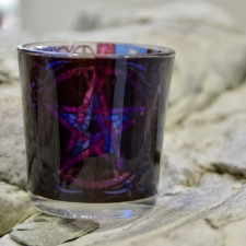 Teeküünla alus - pentagramm (klaasist)